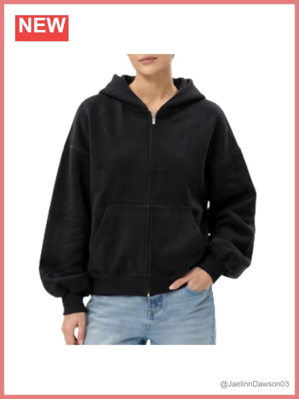 Womens Heavyweight 100% Cotton Oversized Zip Up Hoodie Full Zip Sweatshirt